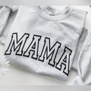 Gray 'MAMA' Crewneck Sweatshirt
